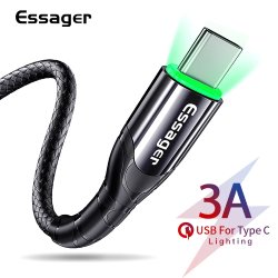 Кабель USB 2.0 AM/ Type-C 0.5м 3А в обплетенні чорний