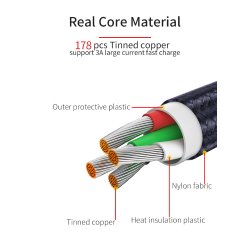 Кабель USB 2.0 AM/ Type-C 0.5м с подсветкой серый