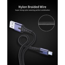 Cable USB 2.0 AM/Type-C 0.5m Backlit Gray