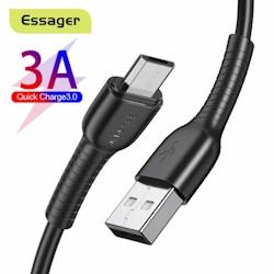 Кабель USB 2.0 AM/BM microUSB 0.3м чорний LDB01