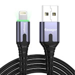 Кабель USB 2.0 AM/Apple Lightning 1м з підсвічуванням сірий