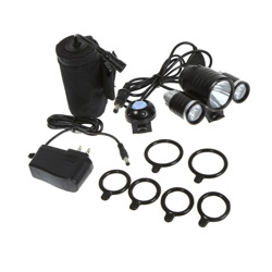 Bicycle lantern BORUIT 3LED XM-L T6+2R2 power supply 4х18650 SALE