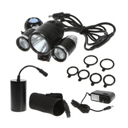 Bicycle lantern BORUIT 3LED XM-L T6+2R2 power supply 4х18650 SALE