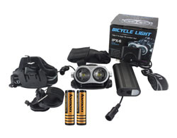  Bicycle headlamp  LOMON 3036 2хLED T6 USB powerbank