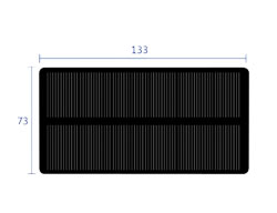 Солнечная панель АК13373, 133*73мм, 1,08W, 6V, 210 mA, моно