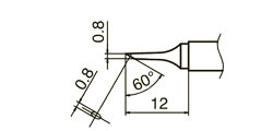 Жало Картридж T12-C08 для паяльников Т12