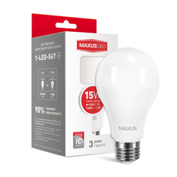 Лампа світлодіодна MAXUS LED A70 15W 3000K 220V E27