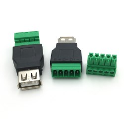 Гніздо USB Female тип A з клемником на кабель