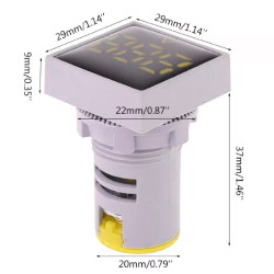 Вольтметр щитовий AD16-22VMS-Y-1 50-500VAC Желтый