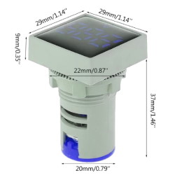 Вольтметр щитовий AD16-22VMS-B-1 20-500VAC Синий