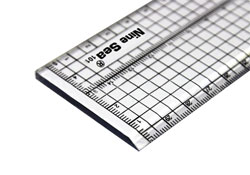 Plastic ruler Nine Sea 101 with metal piping, 30 cm