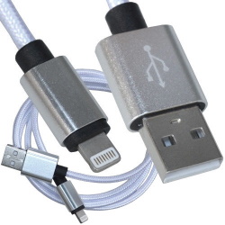 Кабель USB 2.0 AM/Apple Lightning 1.0м білий, диам. 4.5мм