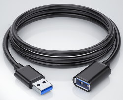 Кабель USB3.0 AM/AF, подовжувач 1.5м чорний