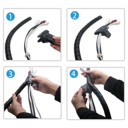 Organizer flexible cable duct 40 mm BLACK [1m]