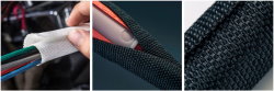 Wrap-around cable braid SCK-008 Woven Wrap BLACK self-closing [1m]