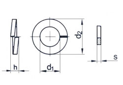 Spring washer M10 (grower) stainless steel 304