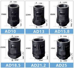 Cable entry for corrugated pipe M18X1.5-AD13 XF-5 Black