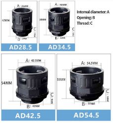 Кабельне введення для гофротруби M18X1.5-AD15.8 XF-6 Чорний