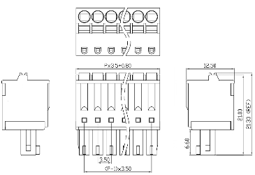 Pluggable terminal block XK15EDGKD-3.5-02P