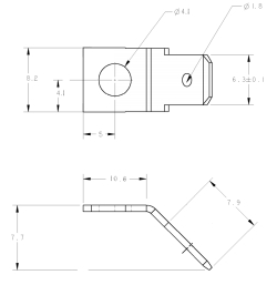 Клема ножова Пелюстка з отвором 6.3*0.8mm d= 4.1mm