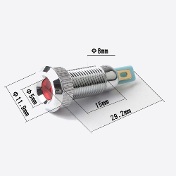 Індикатор антивандальный 8F-D-12VY  indicator light Yellow LED