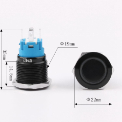 Кнопка антивандальная FT19Q-F11/E біле підсвічування 12v AC/DC