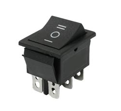 Key switch KCD2-203-3 ON-OFF-ON 6pin black