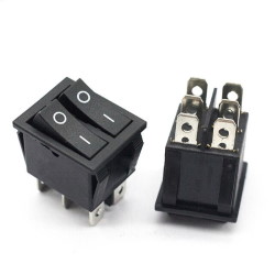 Переключатель клавишный KCD2-2102-2 двойной ON-ON, BLACK 6pin