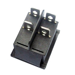 Перемикач клавішний KCD2-2101-2 подвійний ON-OFF, BLACK 4pin