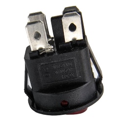 Key switch KCD1-224/4P backlit ON-OFF round 4pin red