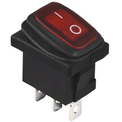 Перемикач клавішний KCD1-101N-13 ON-OFF RED 3pin IP65