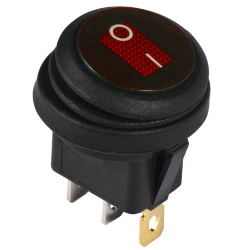 Перемикач клавішний KCD1-101N-6 ON-OFF RED 3pin IP65