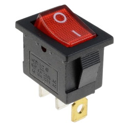 Перемикач клавішний KCD1-101n-LED 3pin з подсв.ON-OFF 6a червоний