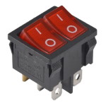 Переключатель клавишный KCD1-2101N-6 с подсв. ON-OFF 6pin красный