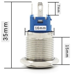 Кнопка антивандальная GQ16F-11ZE/N красная подсв. 12V AC/DC rev.2