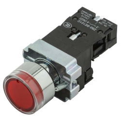 Кнопка щитова XB2-BW3461 1no 10a OFF- (ON) 220v LED Червона