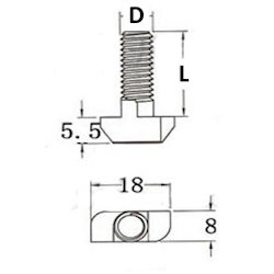 T-bolt 40x40 M8x25