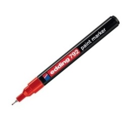 Acid resistant marker  EDDING-792 red [for drawing PP tracks]