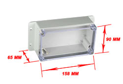 Housing 158 * 90 * 65mm F2BT white/transparent