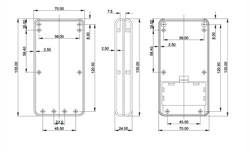 Housing 135 * 70 * 24mm Shell 2-03 black for batteries