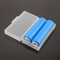 Box (case, organizer) for batteries 2pcs 18650 or 4pcs CR123A transparent