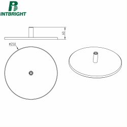 Base INTBRIGHT TS-1A-B round tabletop for lamps BLACK