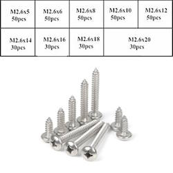 Набір нержавіючих шурупів PA2.6 370шт. нерж. 304