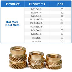 Set of mounting sleeves M2-M3 500pcs. brass