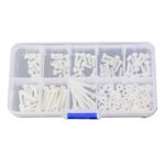 Set of plastic fasteners M3 140pcs. screw, nut, milky PA66