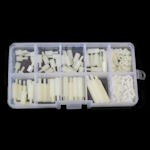 Set of plastic fasteners M2.5 240pcs. stand, screw, nut milky PA66