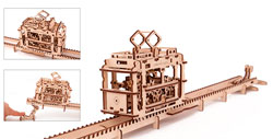 Model  Tram with rails 3D puzzle