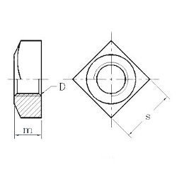 Stainless nut M4 square stainless steel 304