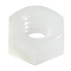 Nut  M6 hex, milky plastic