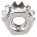 Stainless steel nut M6 hexagonal with stainless steel groover. 304